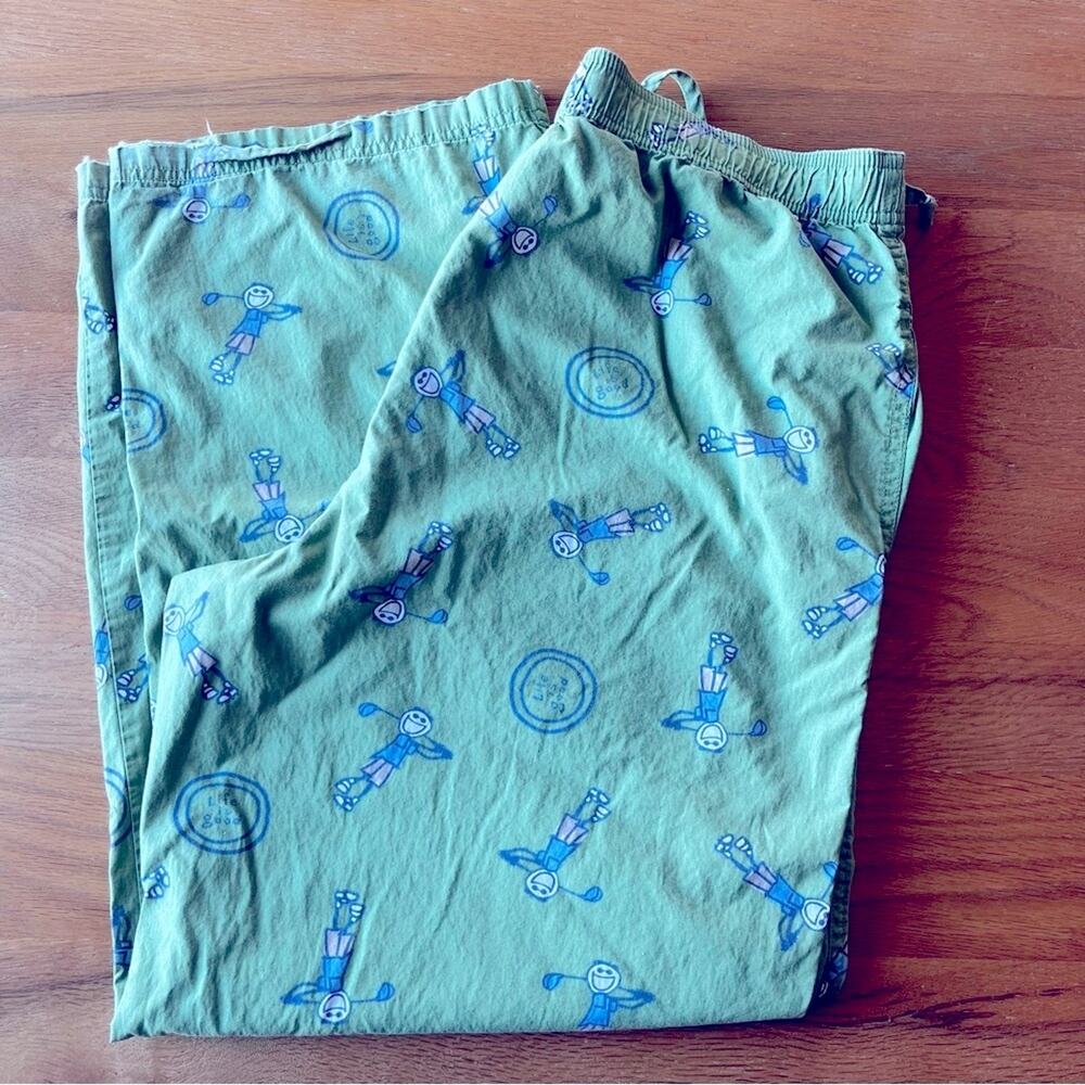 Life is Good Green Golfer Golfing Golf Printed Casual Lounges Pants medium M